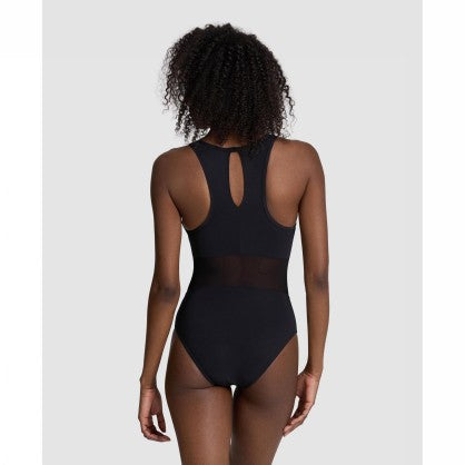 WOMEN S MESH PANELS SWIMSUIT VENT