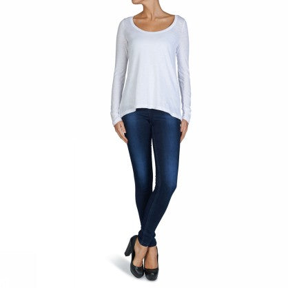 GOLD LS O NECK TOP