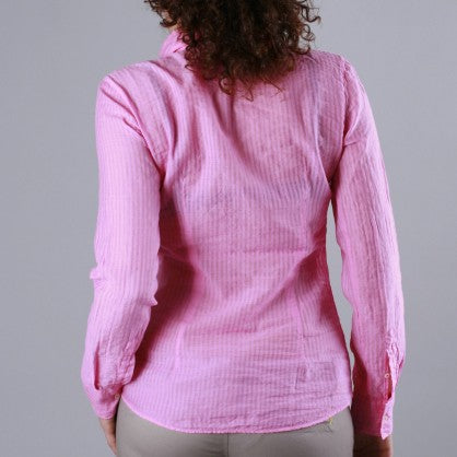 CAMICIA RIGHE COTONE ROSA