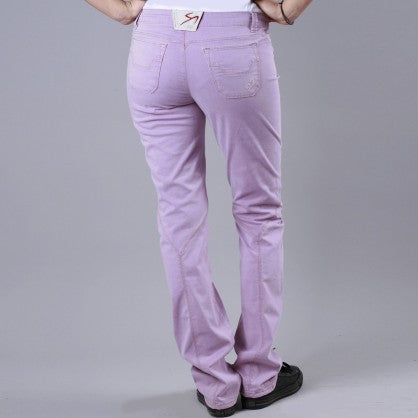PANTALONE COTONE RASATO LILLA