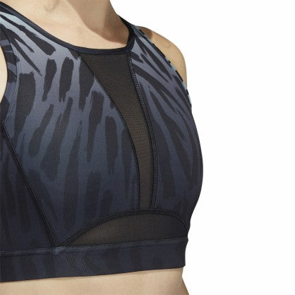 TRAIN LIGHT SUPPORT LONG LINE TIGER AOP BRA