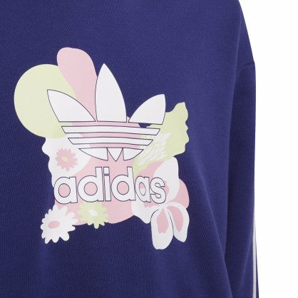 FLOWER PRINT CROPPED HOODIE