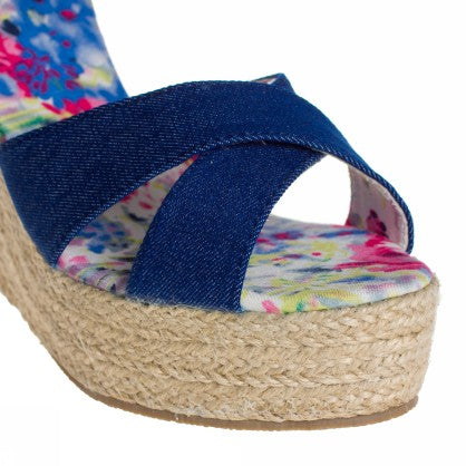 CANVAS CROSSED WEDGE