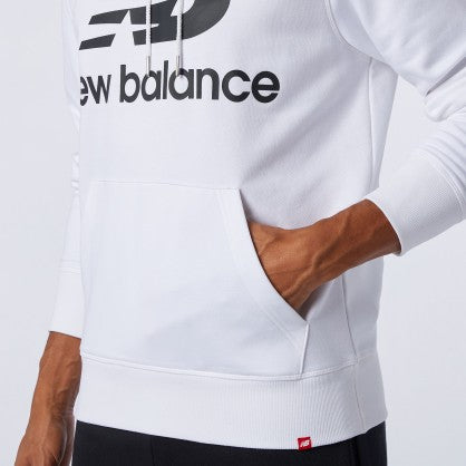 ESSENTIALS STACKED LOGO PO HOODIE WHITE - FELPA