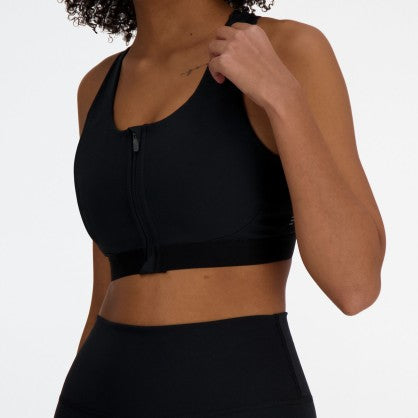 NB ATHLETICS MEDIUM SUPPORT SLEEK ZIPPER FRONT SPORTS BRA