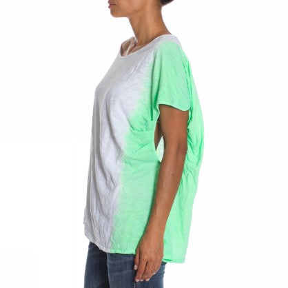 TSHIRT BIANCO VERDE FLUO