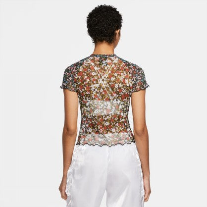 W NSW TOP SS MESH AOP FEMME