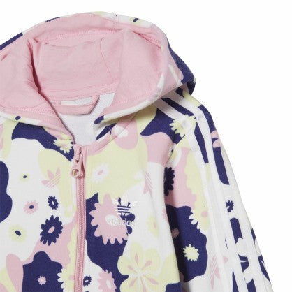 FLOWER PRINT FZ HOODIE SET