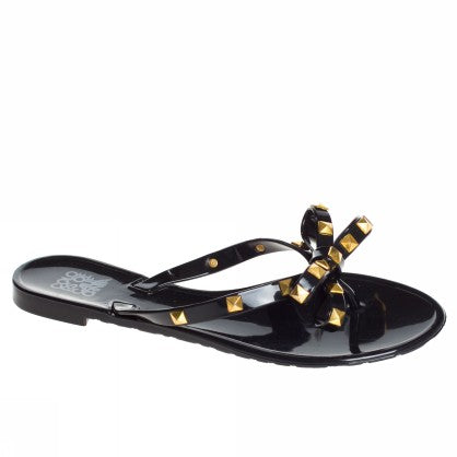 JELLY FLIP FLOPS WITH STUDS BOW
