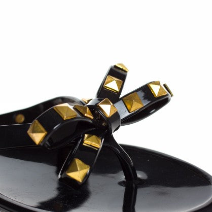 JELLY FLIP FLOPS WITH STUDS BOW