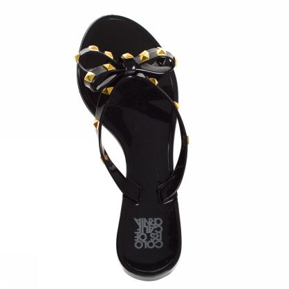 JELLY FLIP FLOPS WITH STUDS BOW