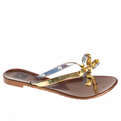 JELLY FLIP FLOPS WITH STUDS BOW