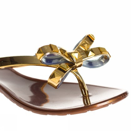 JELLY FLIP FLOPS WITH STUDS BOW