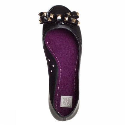 JELLY BALLERINA WITH STUDS BOW