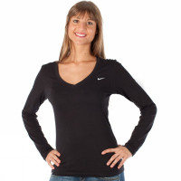 LS SOLID AD SWOOSH V NECK