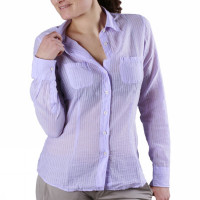 CAMICIA RIGHE COTONE LILLA