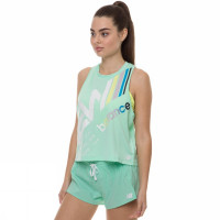 PRINTED VELOCITY CROP TANK NEO MINT - Canottiera